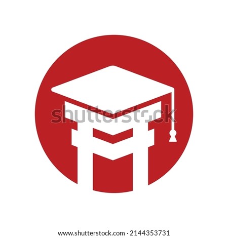 Dojo Academy Logo, Shrines with Graduate Cap, Simple and Modern, EPS 10 vector