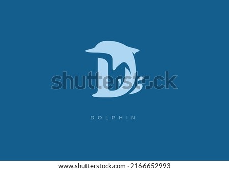 This is a modern logo of Dolphin, Great combination of Dolphin symbol with letter D as initial of Dolphin itself.