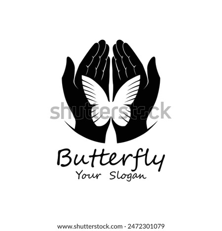 butterfly keeper logo design with creative idea