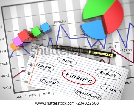 Financial business chart and economic development