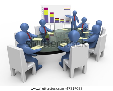 Business meeting. Business presentation. Isolated on white.