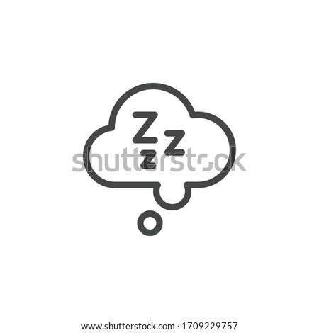 Sleepiness graphic icon. Drowsiness is a symptom of fatigue, depression, poor health, side effects of drugs, diseases. Vector illustration isolated for web and mobile apps in line design