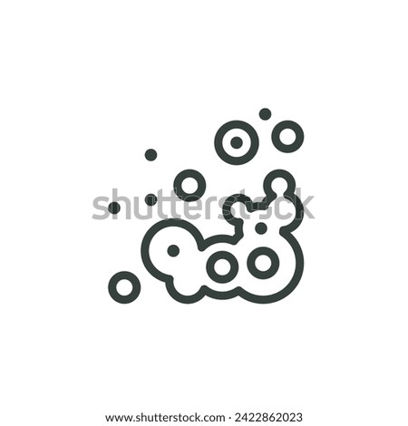 Thin Outline Icon Mould Spores, Mold Damage, Mildew or Fungus. Such Line Sign as Mold Bacteria Removal, Moldy Remediation. Vector Isolated Pictogram on White Background Editable Stroke.