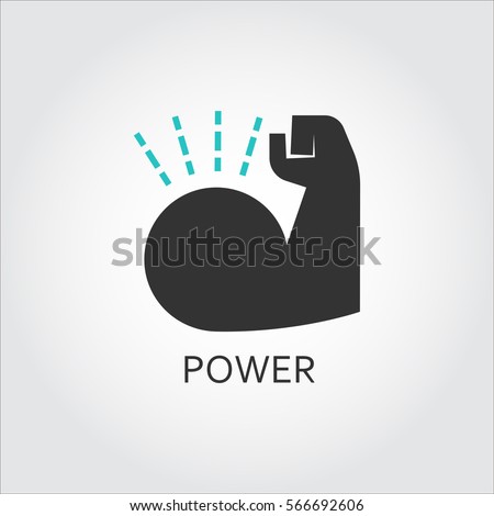 Icon of muscle hand. Willpower, business, healthy lifestyle concept. Vector graphics in flat style. Shape pictograph for websites, mobile apps and other design needs