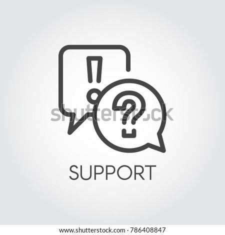 Exclamation and question mark in speech bubbles. Question and answer, consultation, support, manual concept icon. Graphic pictograph for mobile apps, websites, social media. UI element. Vector