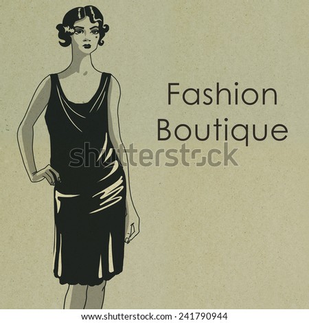 Retro style lady. Illustration for identities of shops, women health and beauty service, fashion magazines, etc.