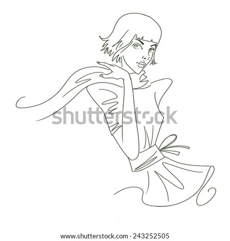 Beautiful tender girl. Illustration for identities of shops, women health and beauty service, fashion magazines, etc.