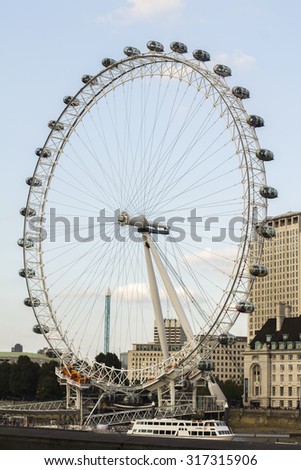 LONDON: The London Eye on 15.09.2015 in London. The entire structure of the London Eye is 135 meters tall and the wheel has a diameter of 120 metres.