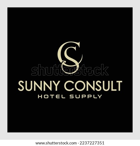 SC,CS,S,C Abstract Letters Logo.Letters S and C or SC  logo design. Linear minimal stylish emblem. Luxury elegant vector element. Premium business logotype. Graphic alphabet symbol for corpororate