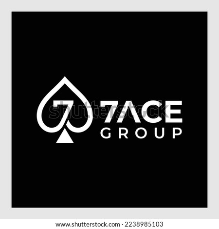 ace logo design vector seven flower symbol icon design alphabet game modern hexagon square font cards playing company group business group team number 7 poker concept idea