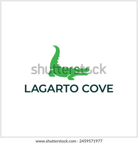 Crocodile logo on textured white background paper. Can be used for company logg
