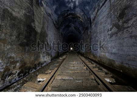 Similar – Image, Stock Photo Tunnel in a historic bunker complex.