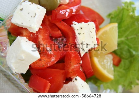 Greece salad close-up