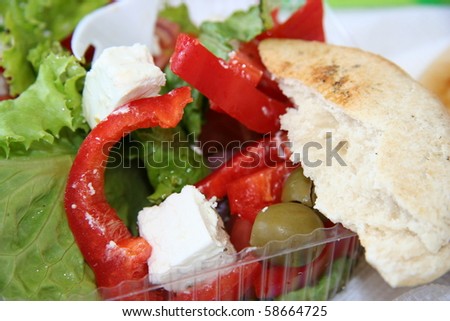 Greece salad close-up