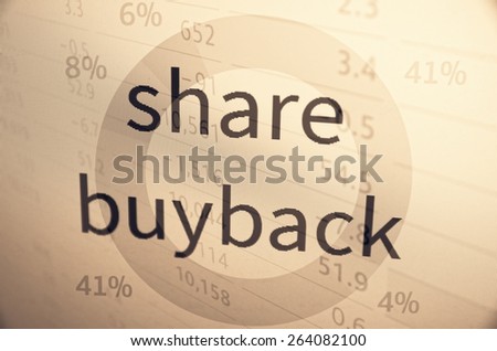 Share buyback, is a company\'s buying back its shares from the marketplace.