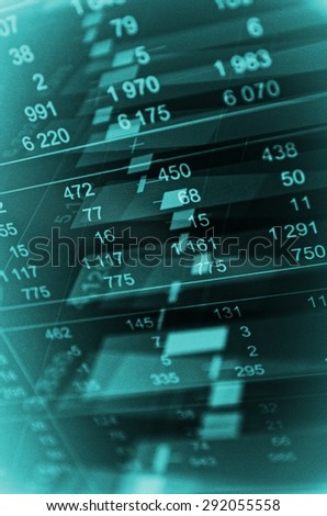 Financial concept. Trading software window on PC screen, close-up.