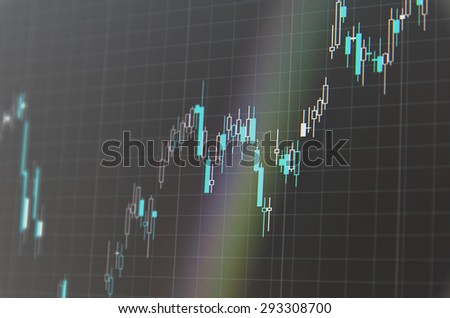 Growth stock chart on PC screen.