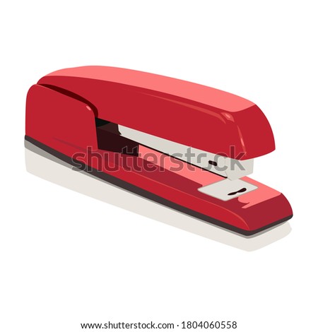 Red Desktop Stapler Vector Icon 