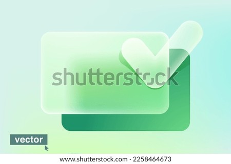 Financial bank credit card icon in glassmorphism style with gradient, blur and transparency. Eco friendly vector template for payment app, business, and advertising banners, receipt design.