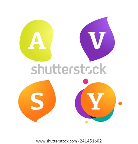 Abstract form and letter logo set