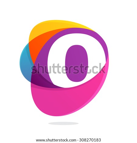 O letter with ellipses intersection logo. Abstract trendy multicolored vector design template elements for your application or corporate identity.