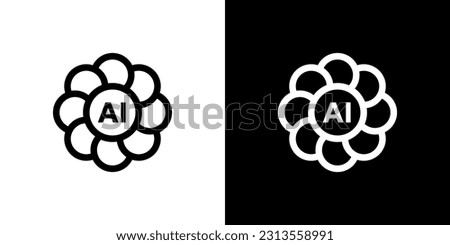 Modern black and white logo for generative AI software company. Artificial intelligence technology chatbot logo. 