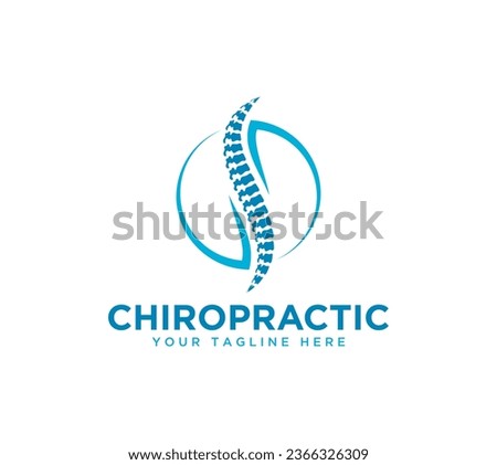 Chiropractic Human Backbone Spine logo design on white background, Vector illustration.