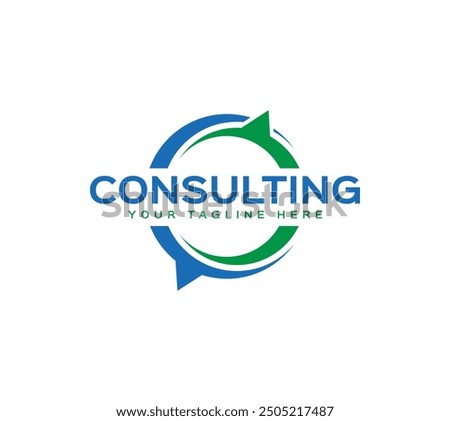 Consulting text based logo design, Vector illustration.