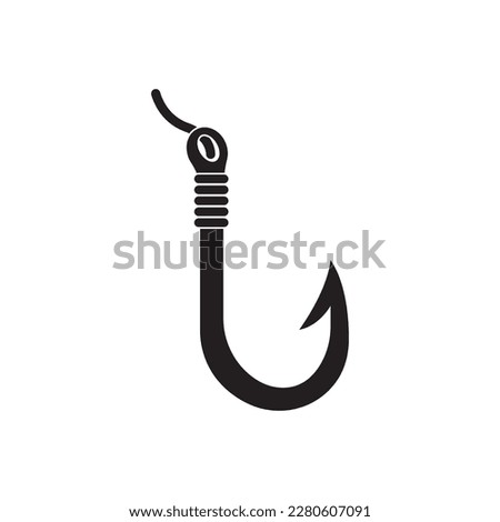 Fishing hook logo vector icon illustration design