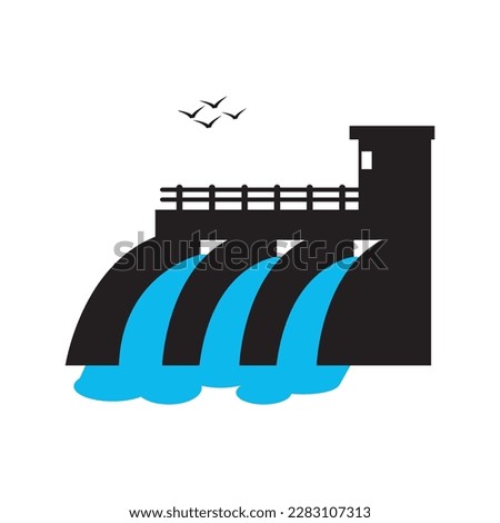 Water dam logo icon,illustration design template