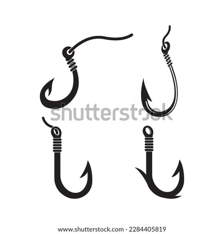 Fishing hook logo vector icon illustration design