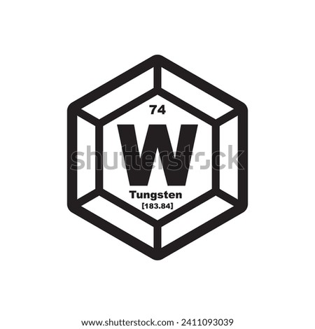 Tungsten (Wolfram) icon, chemical element in the periodic table