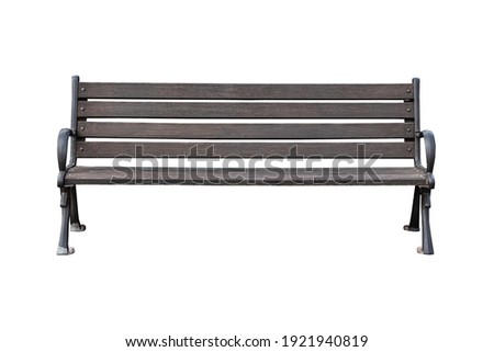 Similar – Image, Stock Photo An old bench that already looks very worn, stands on a meadow at the edge of the field. The sky is very cloudy.