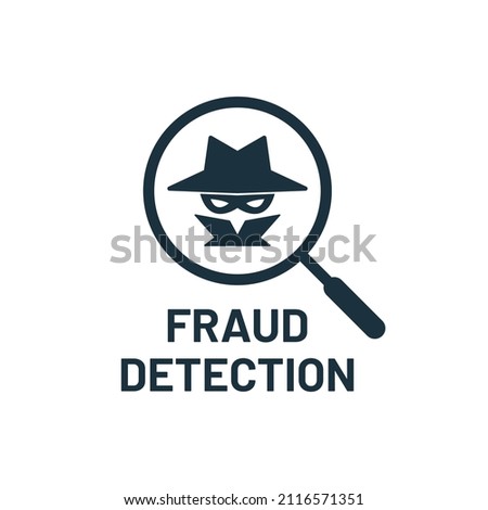 Illustration Silhouette of Magnifying Glass detective logo design