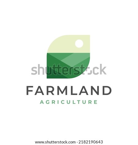 Illustration Farm Land Agriculture Flat style Logo Design