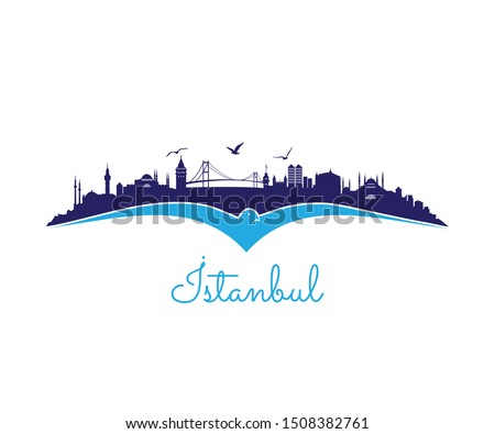 Istanbul City Skyline Vector Logo