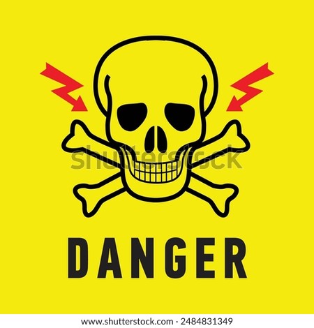 Vector image of sign board of danger caution.