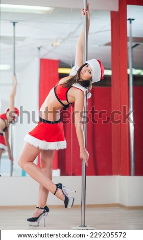 Sexy Christmas Pole Dancer Girl