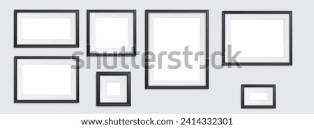 Realistic photo frames in mockup style.