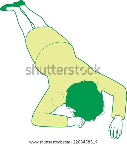 Illustration of a woman lying face down