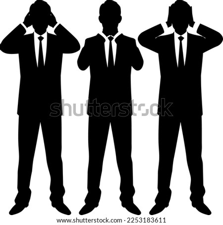 Silhouette illustration of three  wise businessmen
