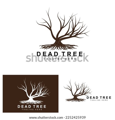 Tree Logo Design, Dead Tree Illustration, Wild Tree Cutting, Global Warming Vector, Earth Drought, Product Brand Icons