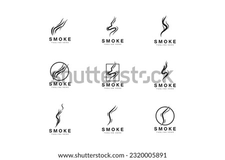 Steam Steam Logo Vector Hot Evaporating Aroma. Smell Line Illustration, Cooking Steam Icon, Steam Train, Baking, Smoking