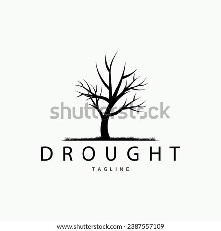 Drought Logo, Dry Tree Logo Design with Simple, Minimalist and Modern Vector Line Style