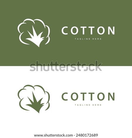 cotton logo design flower soft cotton organic plant textile material clothing illustration template