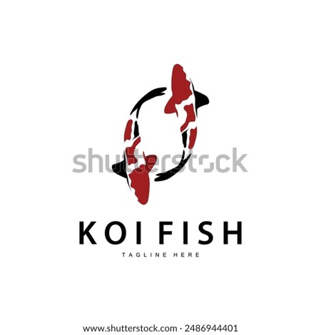 Koi Fish Logo Design Chinese Lucky Ornamental Fish Goldfish Company Brand