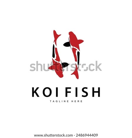 Koi Fish Logo Design Chinese Lucky Ornamental Fish Goldfish Company Brand