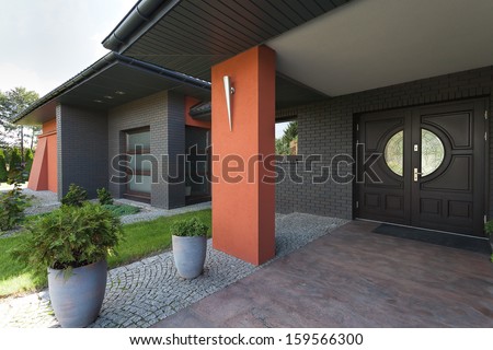 Entrance to a huge house- wooden door