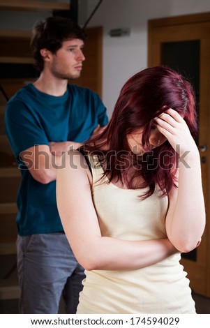 Young couple having a crisis of relationship