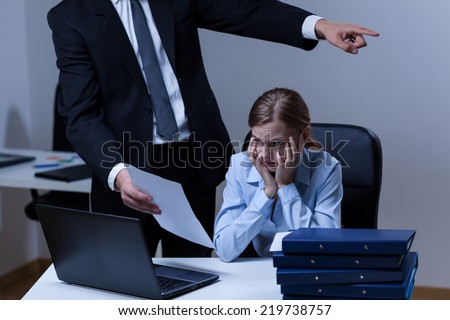 Dispute between young boss and his young attractive employee